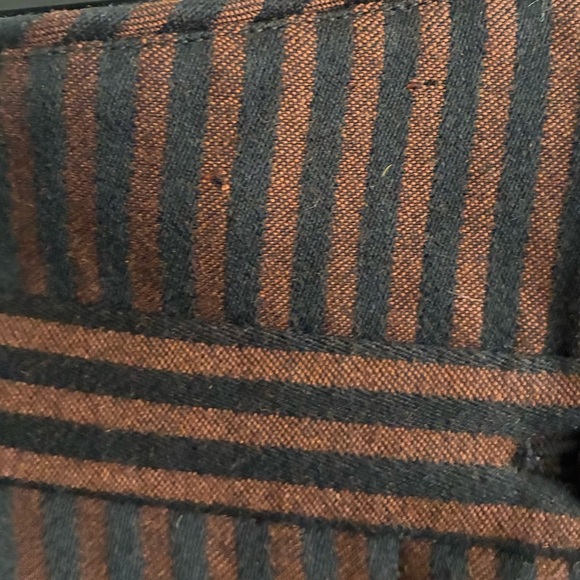 Vintage Gerard Pasquier Made in France 100% Wool Brown Striped Women's Skirt - Picture 10 of 11